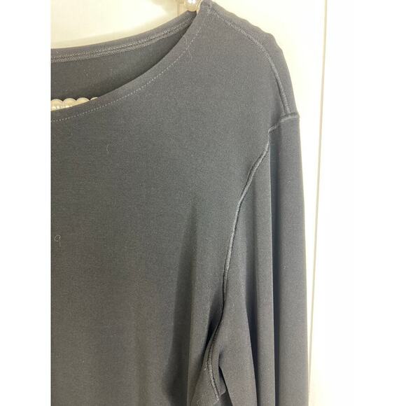 Eva Varro Black Elevated Sweatshirt Shape Blouse Size XL - Picture 5 of 7